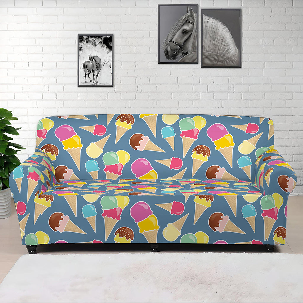 Colorful Ice Cream Pattern Print Sofa Cover