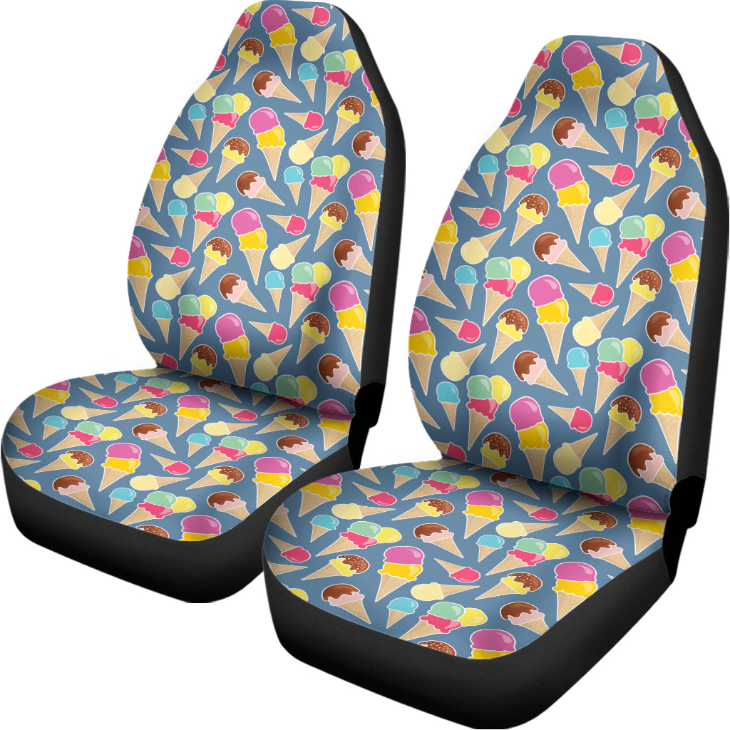 Colorful Ice Cream Pattern Print Universal Fit Car Seat Covers