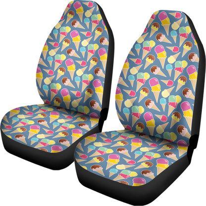 Colorful Ice Cream Pattern Print Universal Fit Car Seat Covers