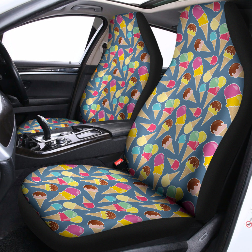 Colorful Ice Cream Pattern Print Universal Fit Car Seat Covers