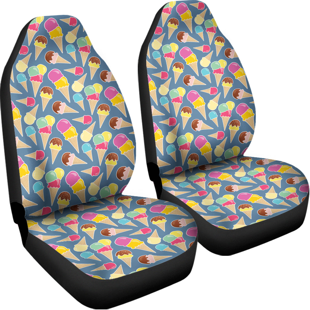 Colorful Ice Cream Pattern Print Universal Fit Car Seat Covers