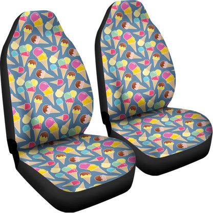 Colorful Ice Cream Pattern Print Universal Fit Car Seat Covers