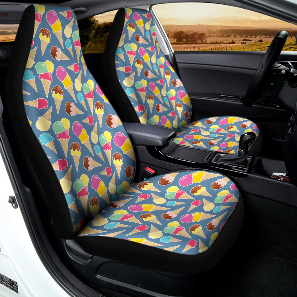 Colorful Ice Cream Pattern Print Universal Fit Car Seat Covers