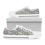 Colorful Ice Cream Pattern Print White Low Top Shoes