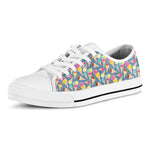 Colorful Ice Cream Pattern Print White Low Top Shoes