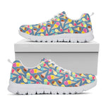 Colorful Ice Cream Pattern Print White Sneakers