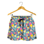 Colorful Ice Cream Pattern Print Women's Shorts