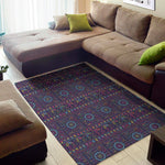 Colorful Indian Elephant Pattern Print Area Rug