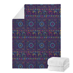 Colorful Indian Elephant Pattern Print Blanket