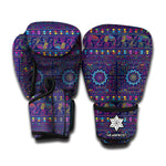 Colorful Indian Elephant Pattern Print Boxing Gloves
