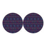 Colorful Indian Elephant Pattern Print Car Coasters