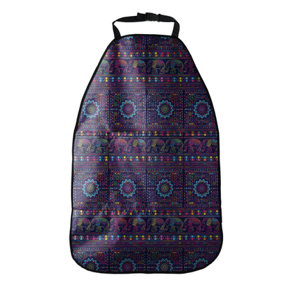 Colorful Indian Elephant Pattern Print Car Seat Organizers