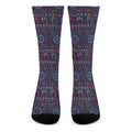 Colorful Indian Elephant Pattern Print Crew Socks