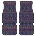 Colorful Indian Elephant Pattern Print Front and Back Car Floor Mats