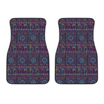 Colorful Indian Elephant Pattern Print Front Car Floor Mats