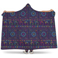 Colorful Indian Elephant Pattern Print Hooded Blanket