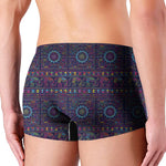Colorful Indian Elephant Pattern Print Men's Boxer Briefs
