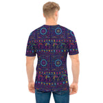 Colorful Indian Elephant Pattern Print Men's T-Shirt
