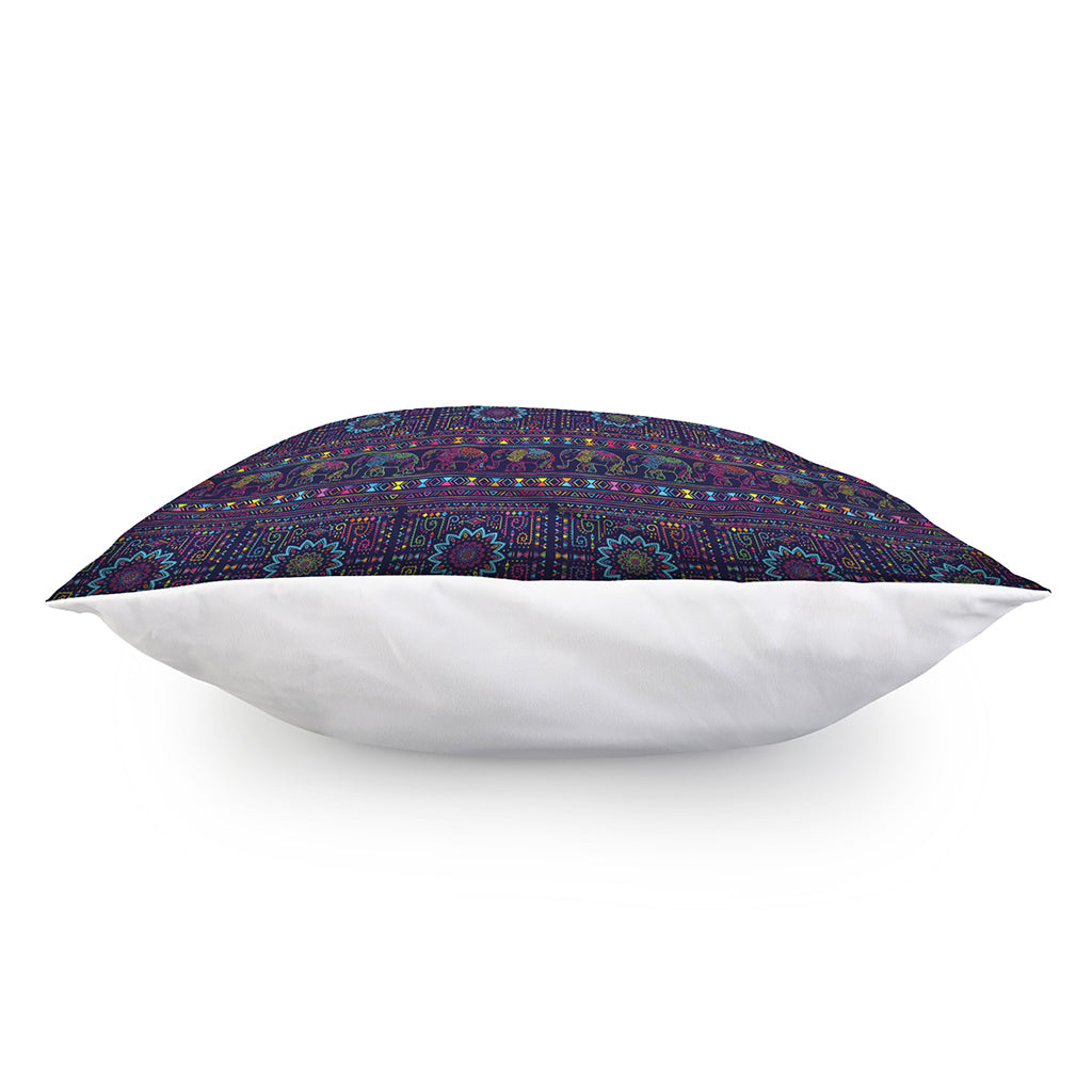 Colorful Indian Elephant Pattern Print Pillow Cover