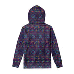 Colorful Indian Elephant Pattern Print Pullover Hoodie