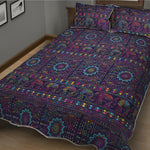 Colorful Indian Elephant Pattern Print Quilt Bed Set