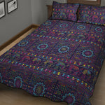 Colorful Indian Elephant Pattern Print Quilt Bed Set
