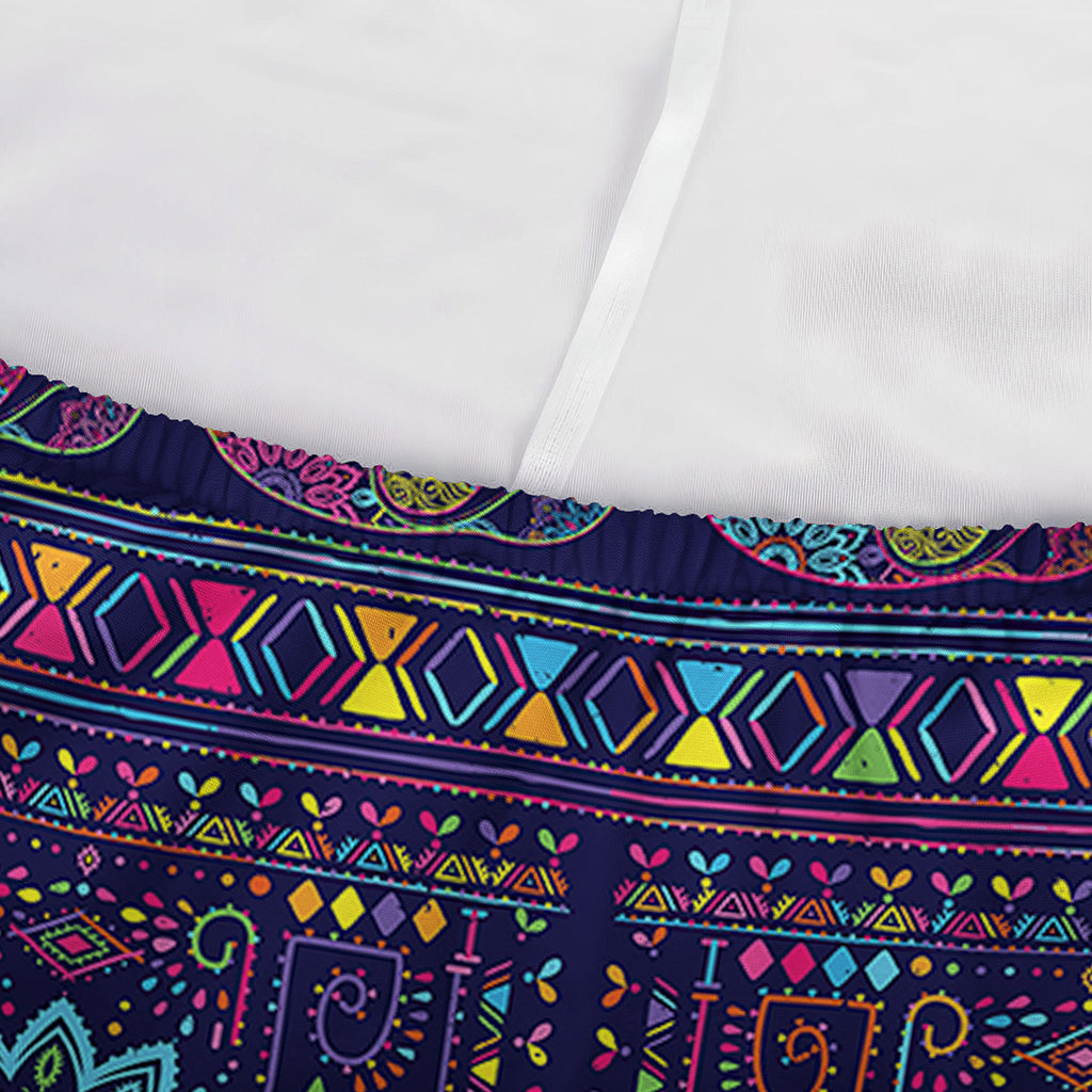Colorful Indian Elephant Pattern Print Sofa Cover