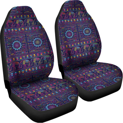 Colorful Indian Elephant Pattern Print Universal Fit Car Seat Covers