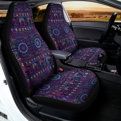 Colorful Indian Elephant Pattern Print Universal Fit Car Seat Covers