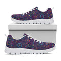 Colorful Indian Elephant Pattern Print White Running Shoes