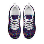 Colorful Indian Elephant Pattern Print White Sneakers