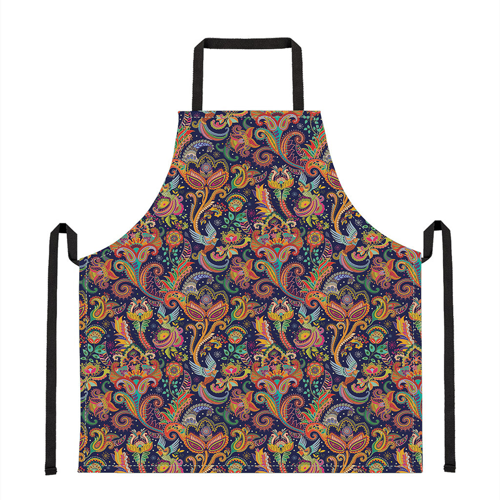 Colorful Indian Paisley Pattern Print Apron