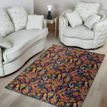 Colorful Indian Paisley Pattern Print Area Rug