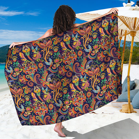 Colorful Indian Paisley Pattern Print Beach Sarong Wrap