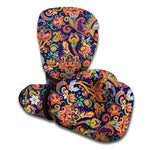 Colorful Indian Paisley Pattern Print Boxing Gloves
