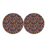Colorful Indian Paisley Pattern Print Car Coasters
