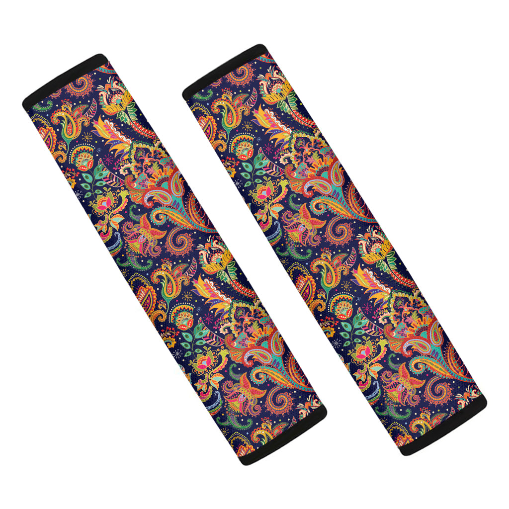 Colorful Indian Paisley Pattern Print Car Seat Belt Covers
