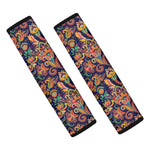 Colorful Indian Paisley Pattern Print Car Seat Belt Covers