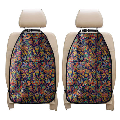 Colorful Indian Paisley Pattern Print Car Seat Organizers