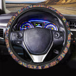 Colorful Indian Paisley Pattern Print Car Steering Wheel Cover