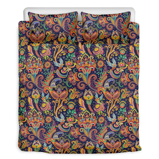 Colorful Indian Paisley Pattern Print Duvet Cover Bedding Set
