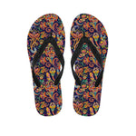 Colorful Indian Paisley Pattern Print Flip Flops