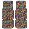 Colorful Indian Paisley Pattern Print Front and Back Car Floor Mats