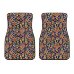 Colorful Indian Paisley Pattern Print Front Car Floor Mats