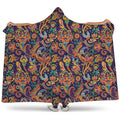 Colorful Indian Paisley Pattern Print Hooded Blanket