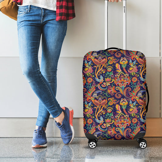 Colorful Indian Paisley Pattern Print Luggage Cover