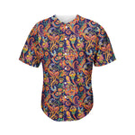 Colorful Indian Paisley Pattern Print Men's Baseball Jersey