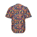 Colorful Indian Paisley Pattern Print Men's Baseball Jersey