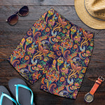 Colorful Indian Paisley Pattern Print Men's Shorts