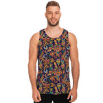 Colorful Indian Paisley Pattern Print Men's Tank Top